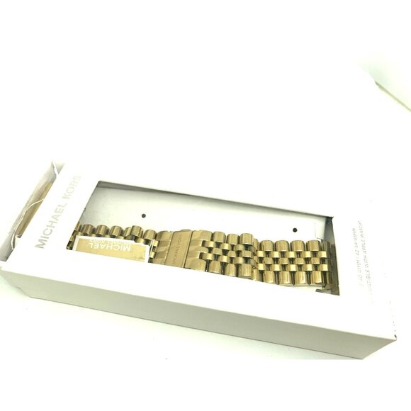 Michael Kors Women's Apple Watch 38-45mm Band Gold Steel Bracelet MKS8055E - Picture 2 of 9